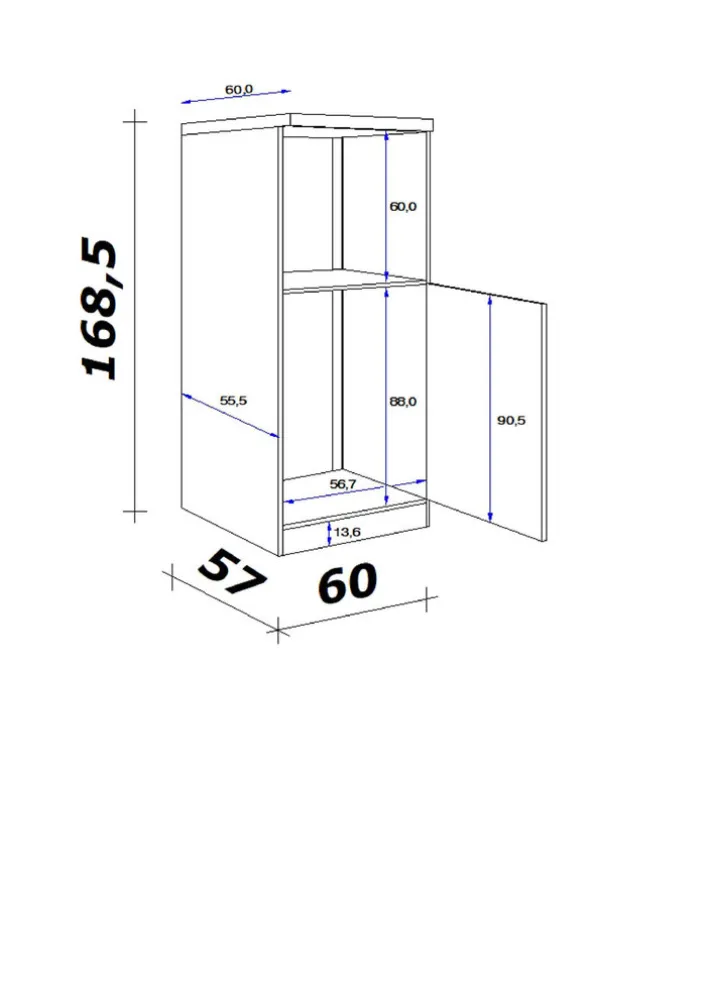 Küchen Geräteumbauschrank AVILA II Eiche /weiß matt