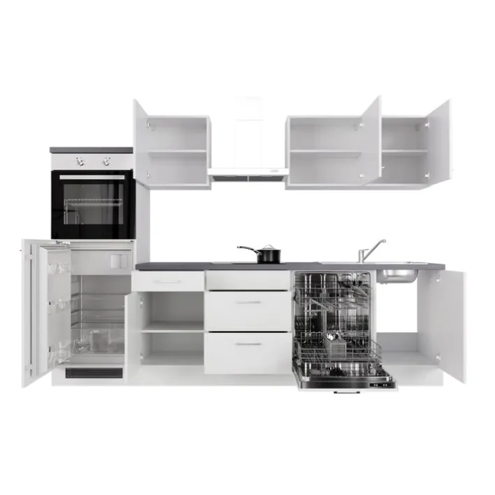 Küchen Geräteumbauschrank LUCCA 168,5 cm weiß/ grau