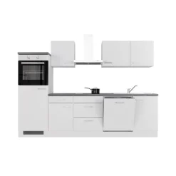 Küchen Geräteumbauschrank LUCCA 168,5 cm weiß/ grau