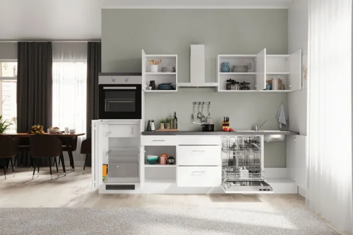 Küchen Geräteumbauschrank LUCCA 168,5 cm weiß/ grau