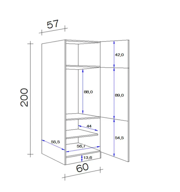 Küchen Geräteumbauschrank LUCCA 200 cm weiß