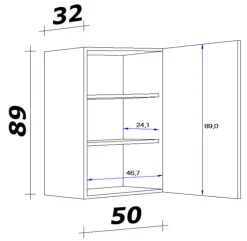 Küchen Hängeschrank AVILA 50 cm Eiche /weiß matt