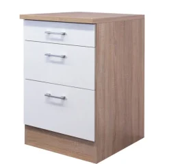 Küchen Unterschrank Jack 60 x 85 cm Eiche/ weiß
