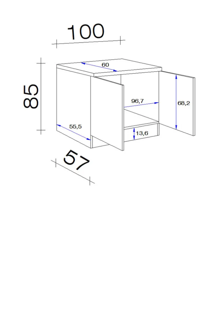 Küchen Unterschrank RALPH 80 cm Eiche/ grau