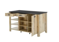 Kücheninsel SHERWOOD ca. 162 x 93 x 77 cm Old Style hell Dekor