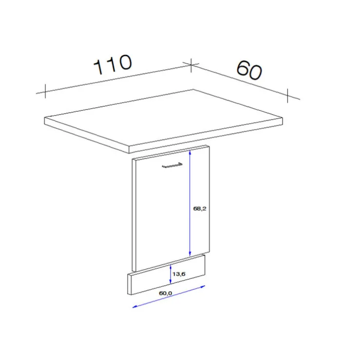 Küchenmöbel Geschirrspüler-Paket NEO ca. 110/86/60 cm weiß
