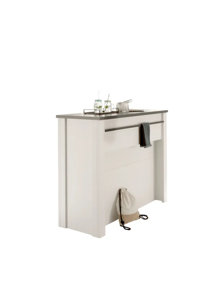 Küchentheke SHERWOOD ca. 130 x 106 x 52 cm Old Style hell Dekor