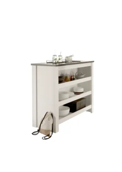 Küchentheke SHERWOOD ca. 130 x 106 x 52 cm Old Style hell Dekor