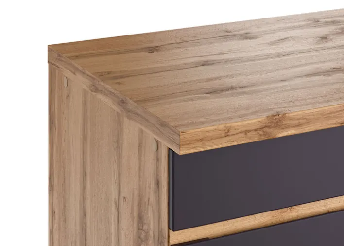 Küchenzeile AALBORG 300 cm Wotan Eiche Dekor/ Matt Grau