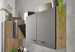 Küchenzeile MARY Touch Schwarz/ Endgrain Oek 270 cm