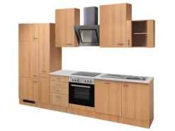 Küchenzeile NANO Buche/Rumba Dekor ca.310x234x60cm