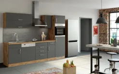 Küchenzeile ODENSE Anthrazit/ Wotan Eiche Dekor 270 cm