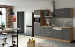 Küchenzeile ODENSE Anthrazit/ Wotan Eiche Dekor 270 cm