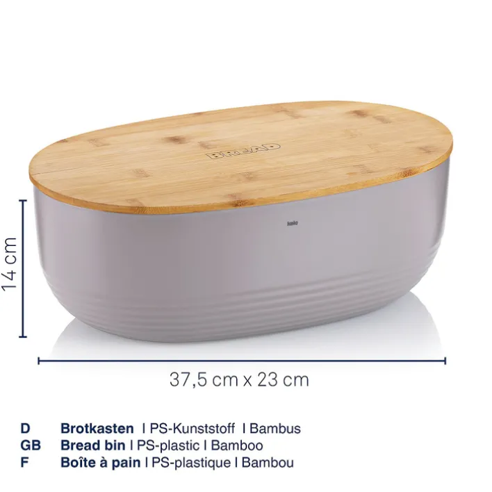 kela Brotkasten NAMUR 23 x 37,5 cm Kunststoff dunkelgrau