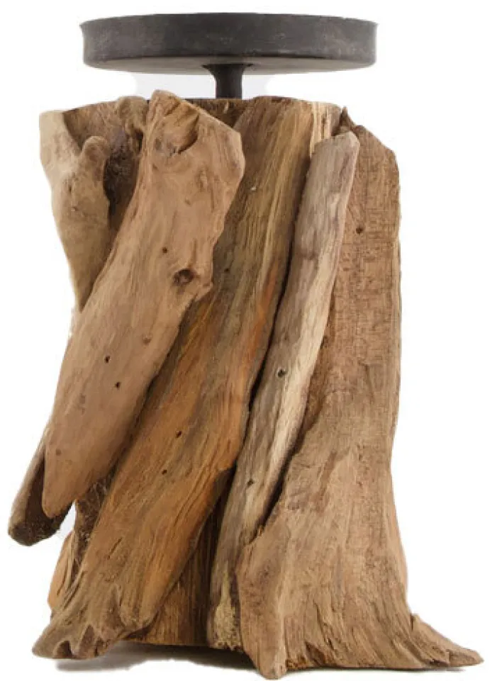 Kerzenständer TREIBHOLZ 23 cm braun