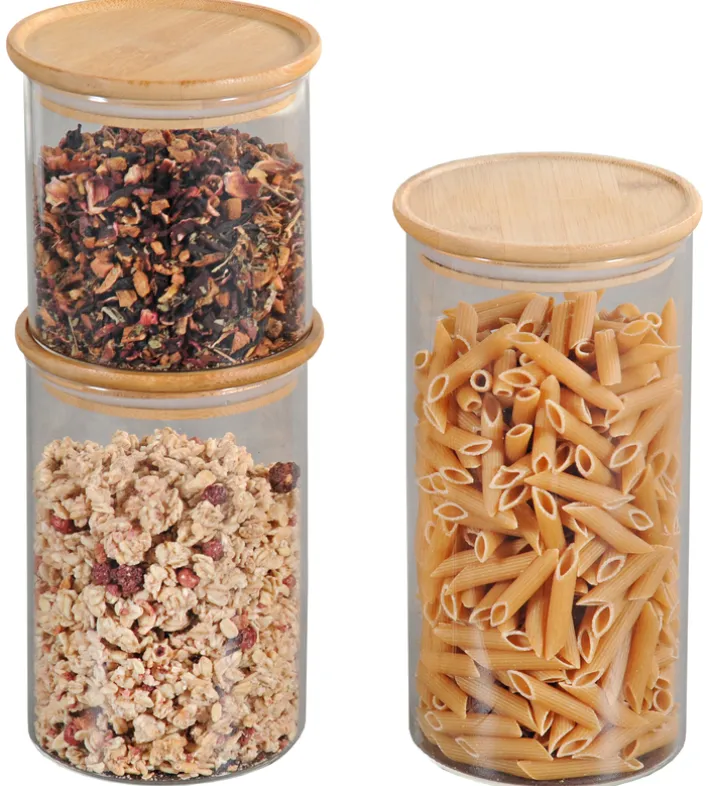 KESPER Aufbewahrungsglas 3er Set Bambus