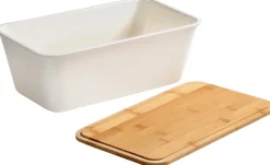 KESPER Brotbox mit Schneidebrett Bambus/weiß