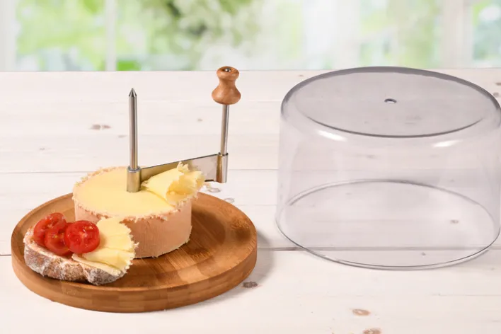 Kesper Käsehobel mit Haube Bambus/Edelstahl, 22 x 14,3 cm