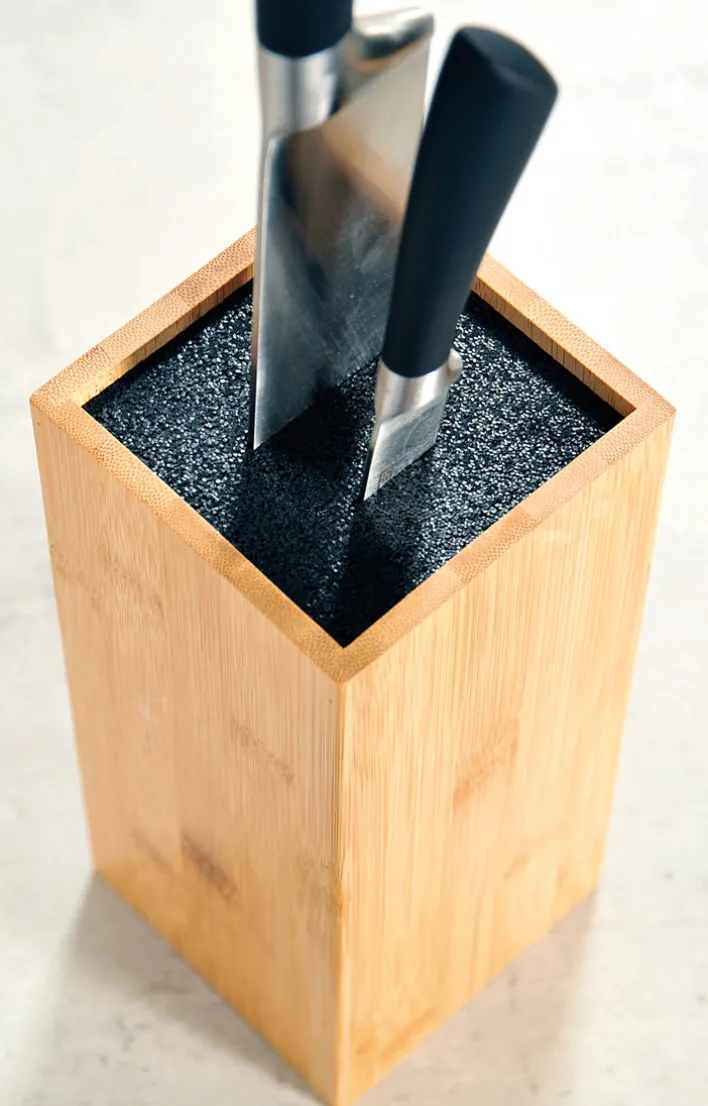 Kesper Messerblock BAMBUS Holz 10 x 10 x 23 cm Braun