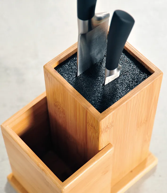 Kesper Messerblock BAMBUS Holz 12,7 x 18,5 x 24 cm Braun