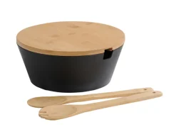 KESPER Obst und Salatschale mit Besteck Bambus