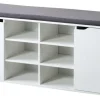 KESPER Schuhschrank mit Sitzkissen 103 x 48 x 30,5 cm weiß/grau