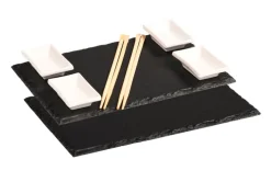 Kesper Servierset Schiefer/Bambus 7,2 x 31,5 x 21,5 cm Schwarz