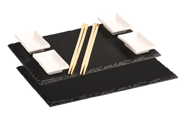 Kesper Servierset Schiefer/Bambus 7,2 x 31,5 x 21,5 cm Schwarz