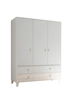 Kinder-Drehtürenschrank FIEN grau/ braun