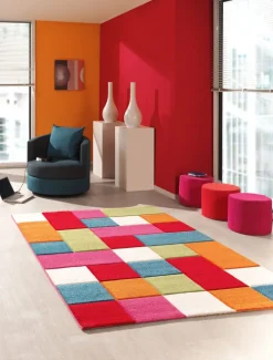 Kinderteppich DIAMOND KIDS KÄSTCHEN 120 x 170 cm mehrfarbig