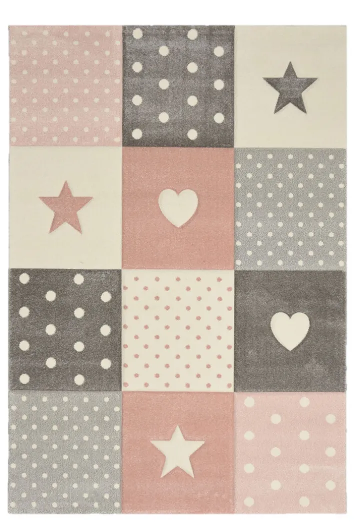 Kinderteppich KIDS STARS 120 x 170 cm rosa
