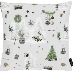 Kissenhülle CHRISTMAS ALL OVER 40x40cm weiß-schwarz