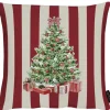 Kissenhülle TANNENBAUM AUF STREIFEN 40x40cm rot