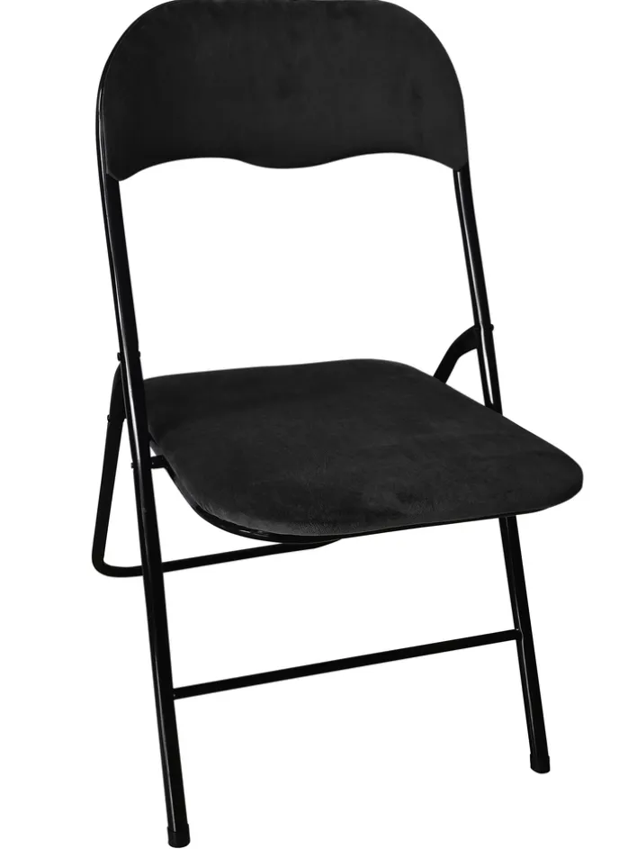 Klappstuhl KLAUS 44 x 78 cm Samt grau/schwarz