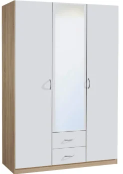 Kleiderschrank CASE 136 x 197 cm Sonoma Eiche/Alpinweiß