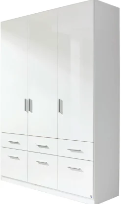 Kleiderschrank CELLE 136 x 210 cm Alpinweiß/HG weiß