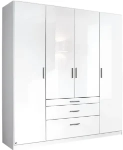 Kleiderschrank DARIA 181 x 197 x 54 cm Holznachbildung weiß