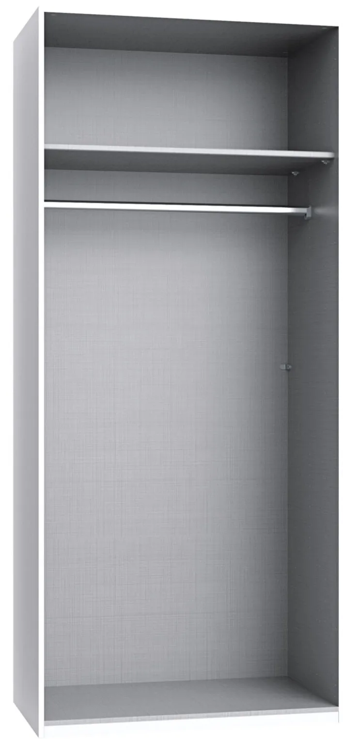 Kleiderschrank Grundelement KIRA 90 x 210 cm weiß