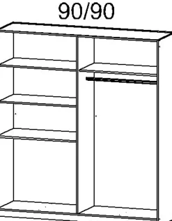 Kleiderschrank HOMBURG 2 Spiegeltüren Sonoma Eiche/HG weiß