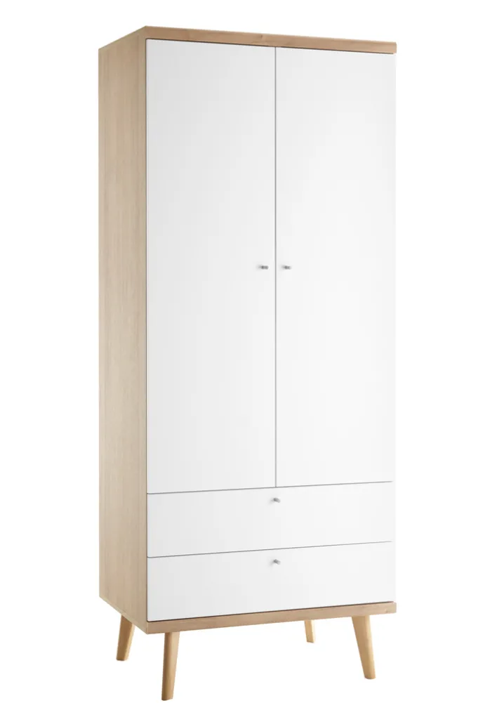 Kleiderschrank LENA_MERLE Eiche Riviera NB/ weiß matt