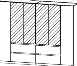 Kleiderschrank MAINZ 271 x 210 cm Sonoma Eiche/Spiegel