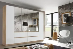 Kleiderschrank MAINZ 271 x 210 cm Sonoma Eiche/Spiegel