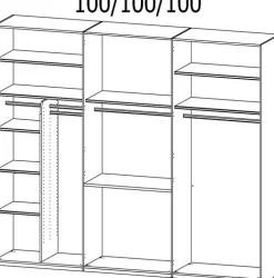 Kleiderschrank PURISMA Seidengrau/ Glas Seidengrau