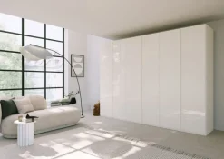 Kleiderschrank SKAT Kristallweiß/ Glas Kristallweiß