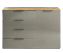 Kombi-Kommode 120 x 81 cm grau/braun