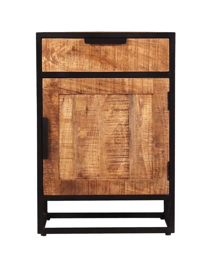 Kommode 50 x 73 cm Mangoholz natur/schwarz