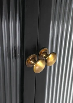 Kommode 70 x 72 cm Platte Marmor weiß/Türfront Strukturglas