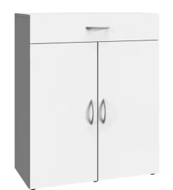 Kommode 80 x 98 x 48 cm Holznachbildung weiß