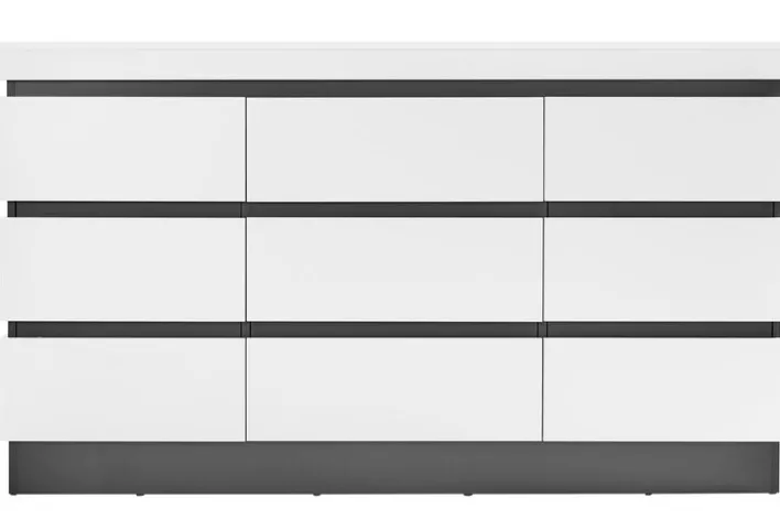 Kommode AMALIA 161x93 cm Alpinweiß/Anthrazit