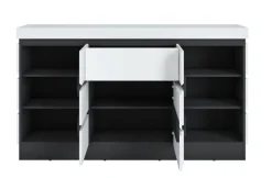 Kommode AMALIA 161x93 cm Alpinweiß/Anthrazit